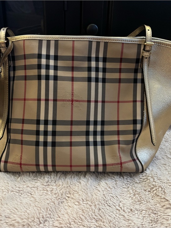 Burberry Handbags - ✨RARE VINTAGE BURBERRY✨ Small Canter in Horseferry Check Beige Gold